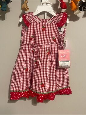 Rare Editions girls 2 piece set 18 month strawberry dress